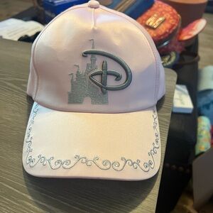 Disney Pink Hat with Castle and Scroll Embroidery